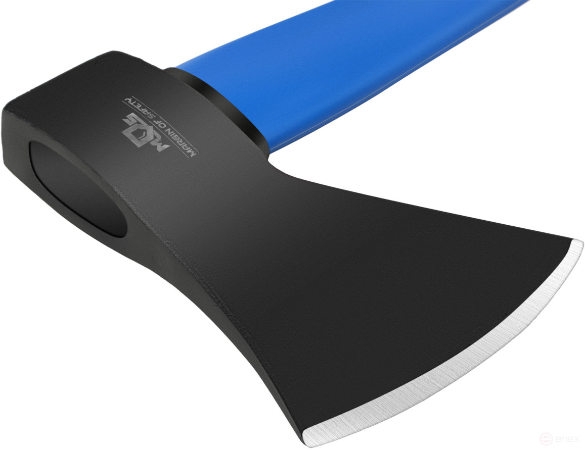 The axe is forged steel, reinforced fiberglass handle 1000 gr.