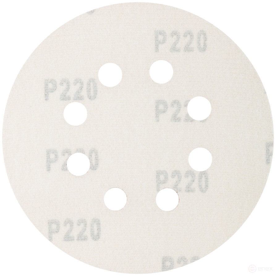 Круги абразивные шлифовальные перфорированные на ворсовой основе под "липучку" (Р220, 125 мм, 5шт.), CUTOP Profi