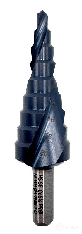 Сверло 3413 ступенч. M35 TiALN (4-20 мм, 9 ст) хв.8 мм 1/10