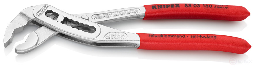 KNIPEX ALLIGATOR® клещи переставные, 42 мм (1 1/2"), под ключ 36 мм, L-180 мм, хром, 1-к ручки