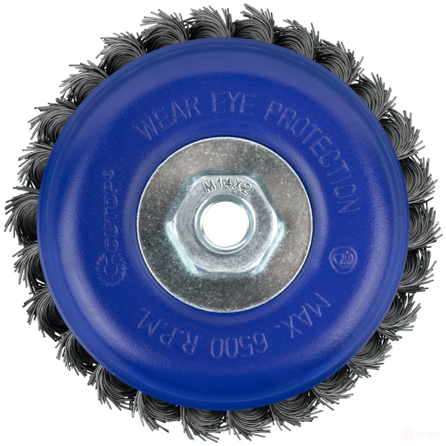 Щетка для УШМ, М14, тип "Чашка", крученая витая проволока 0,5 мм, 125 мм, блистер, CUTOP Profi