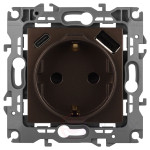 Розетка ЭРА Серия 12 12-4108-13 2P+E 16A-250В со шторками с USB type-A+C 5В-3А бронза
