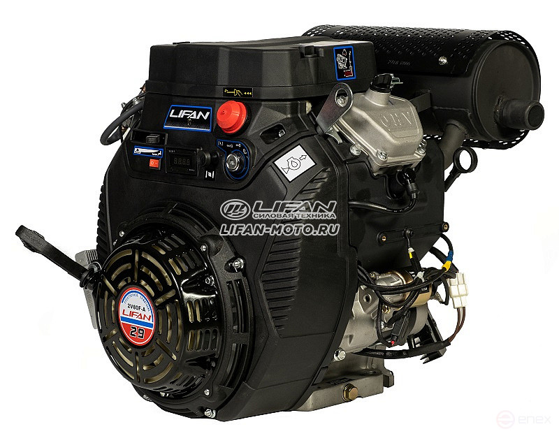 Lifan LF2V80F-A engine, 25mm shaft, 3 Amp coil pressure sensor/m, m/radiator, hour meter