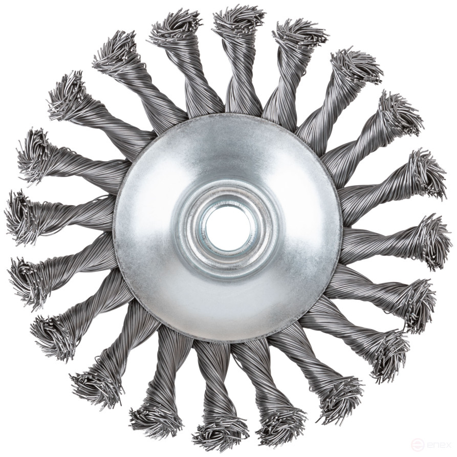 Щетка для УШМ, М14, тип "Тарелка", крученая проволока 0,5 мм, 125 мм, CUTOP Profi