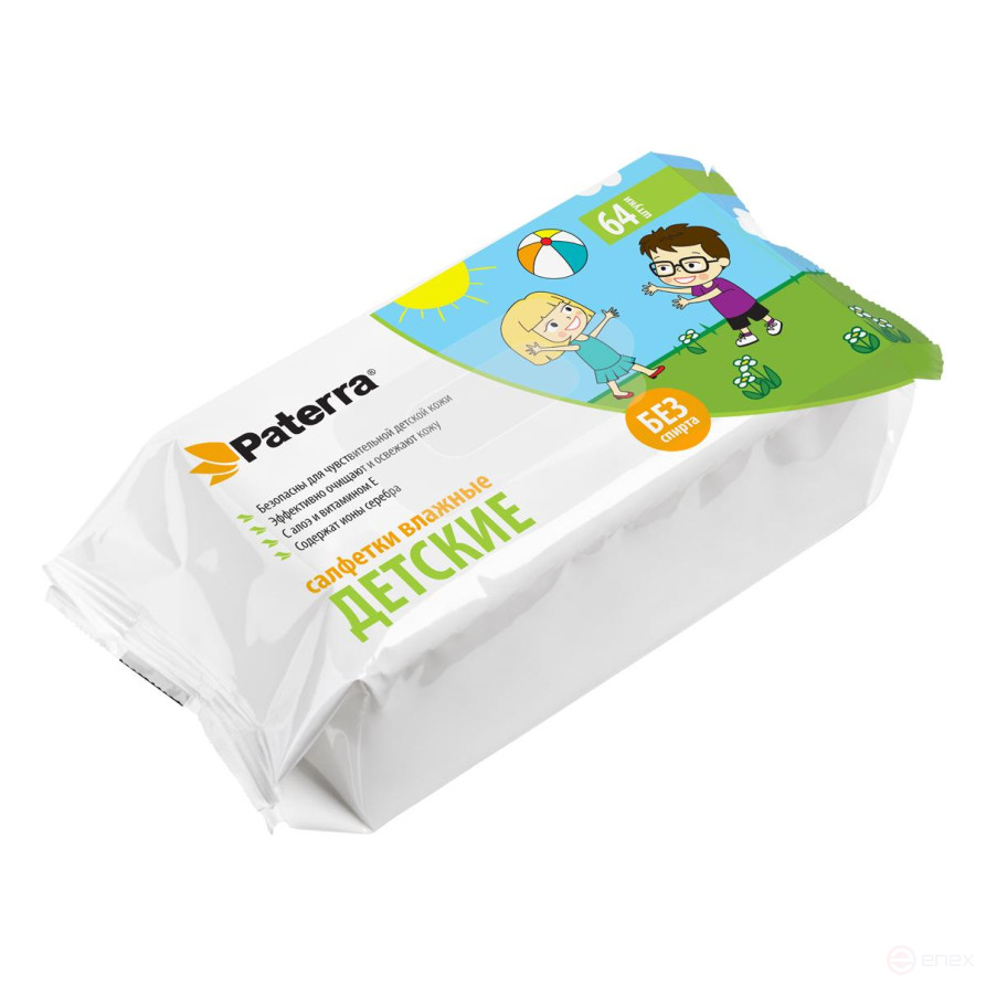 Wet baby wipes Paterra, 14 x 19 cm, 64 pcs /20 pcs.