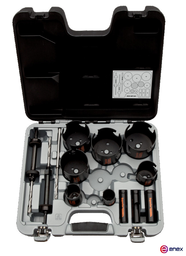 Набор кольцевых пил Superior™ для различных строительных конструкций 19 – 86 мм — 14 шт.