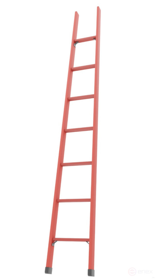 LSPD-2.0AT single-section dielectric fiberglass ladder Telecom, abrasive coating of steps h=2100mm, steps.7