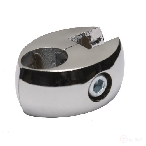 Соединитель стекло/плита к трубе d25 (550) одинарный (с вкладышами), хром AKS