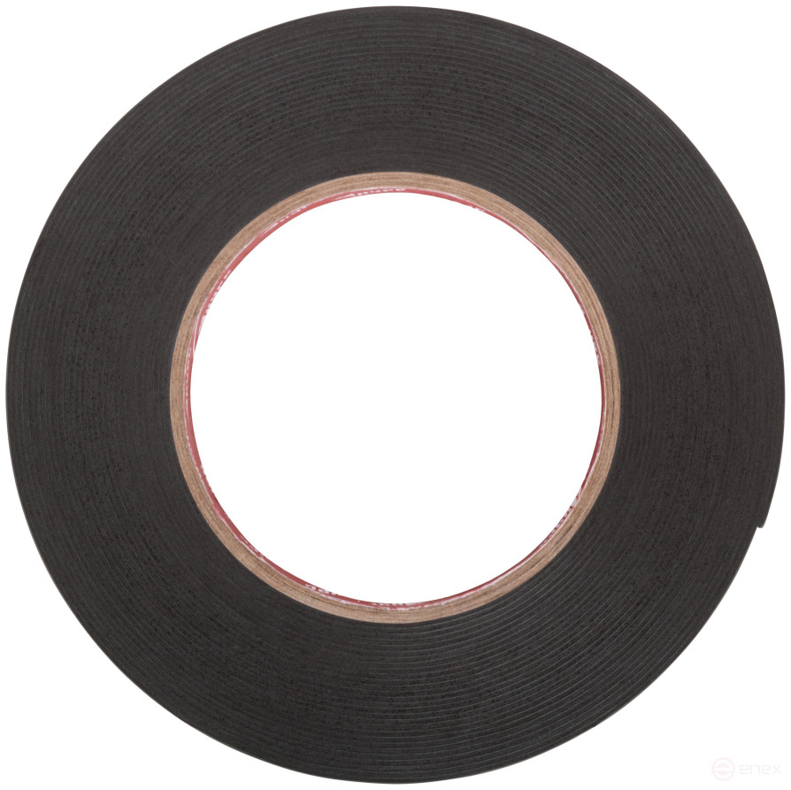 Лента монтажная клейкая на вспененной основе, черная 19 мм х 10 м