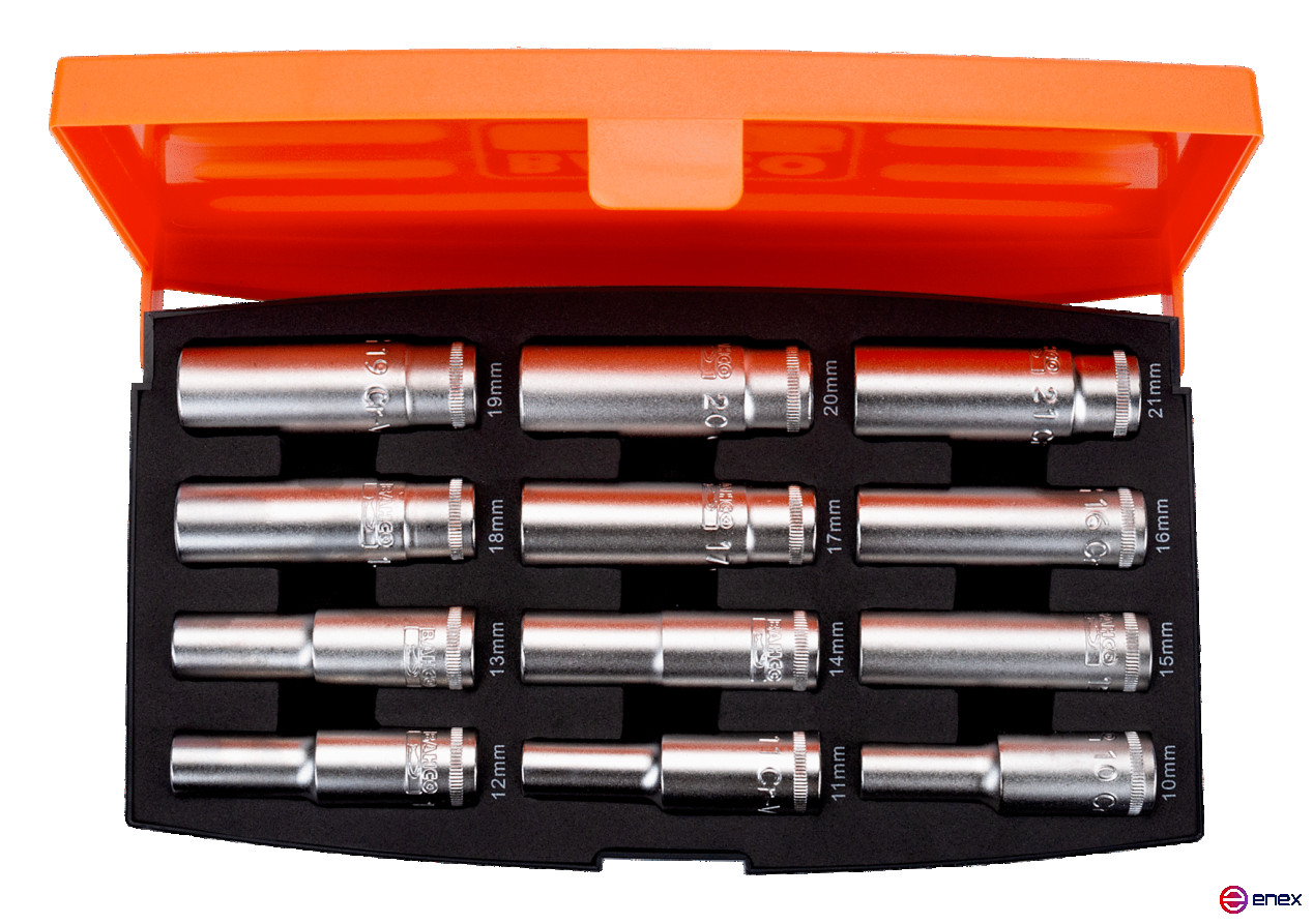 1/2" Set of elongated end heads, 12 pcs.