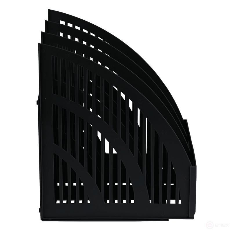 Лоток для бумаг вертикальный СТАММ "Line", сборный, 3 отделения, черный