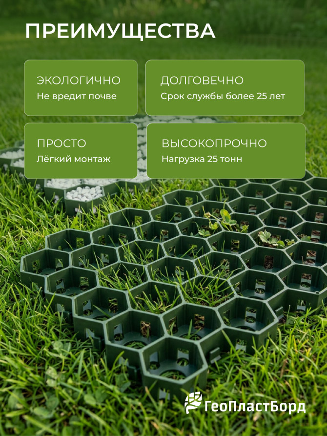 Lawn grating for garden paths and parking, green