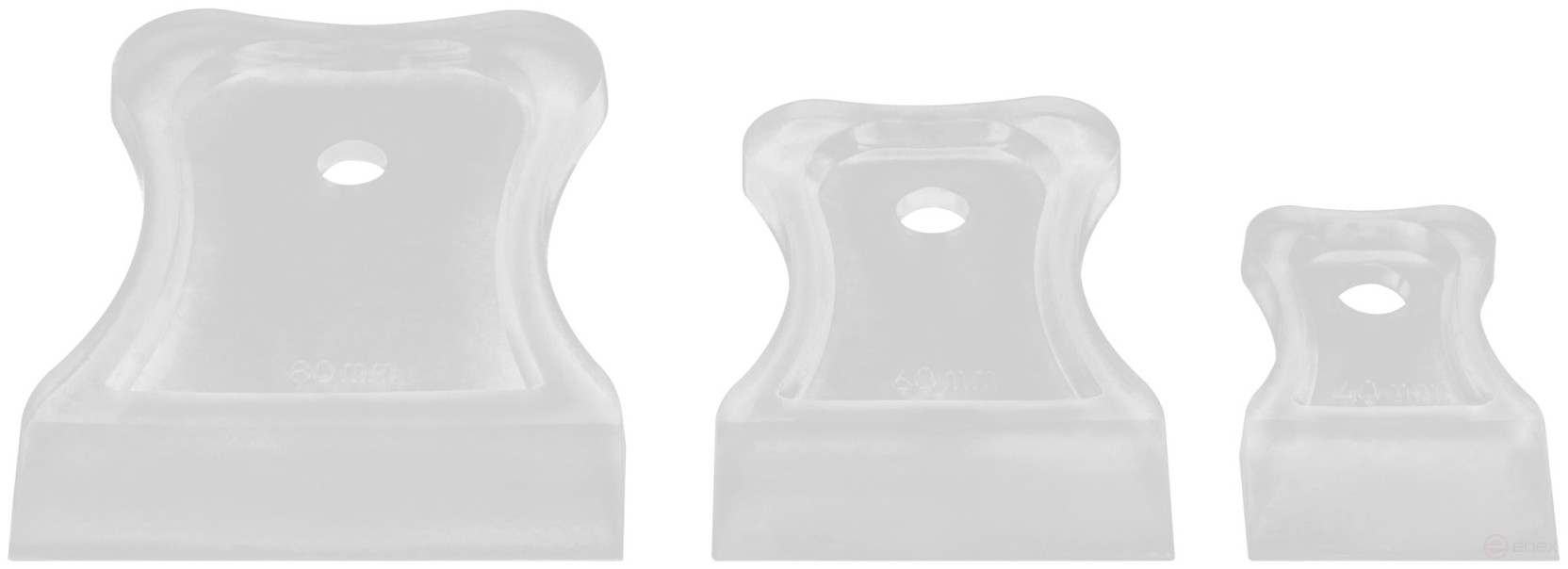 Шпатели, мягкий пластик, 40/60/80 мм, набор 3 шт., прозрачные