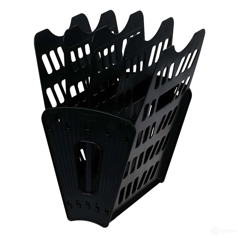 Лоток для бумаг веерный СТАММ, 5-ти секционный, черный