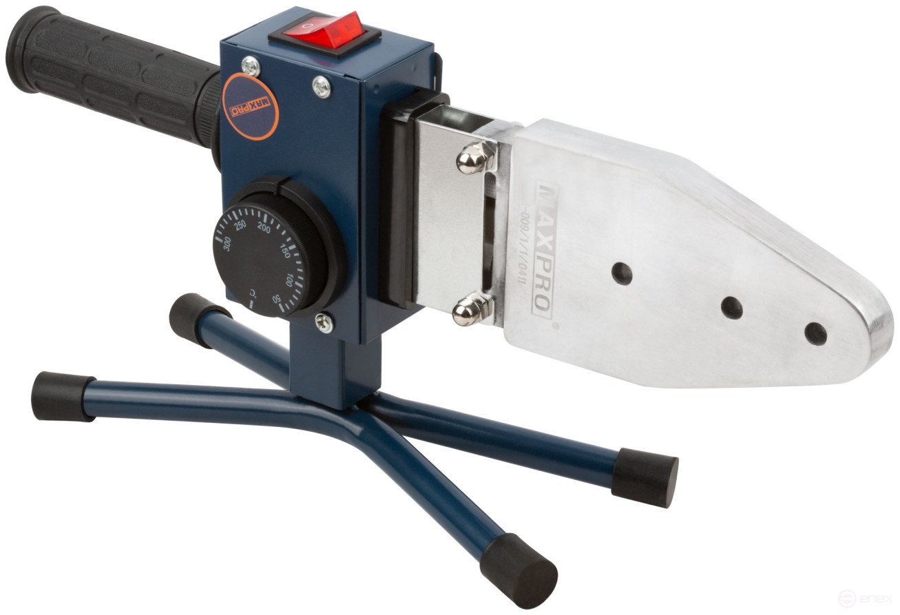 MAX-PRO Аппарат сварочный для пластиковых труб 800 Вт; 50-300℃; диаметры труб 20/25/32/40/50/63 мм; 0,9 кг; металлический кейс