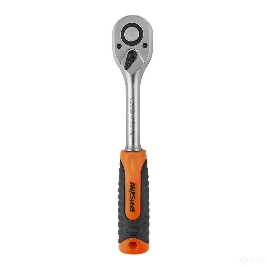 Трещотка 1/2 72-зубца 255мм с двухкомпонентной рукояткой AV Steel