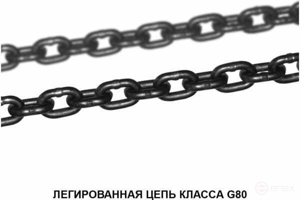 8,0т 1м Строп OCALIFT 4СЦ цепной т8 G80 с самозакрывающимися крюками цепь глазированная
