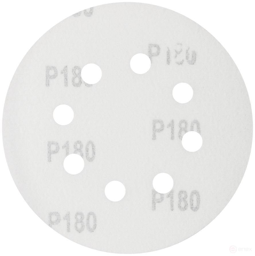 Круги шлифовальные с отверстиями (липучка), алюминий-оксидные, 125 мм, 5 шт. Р 180