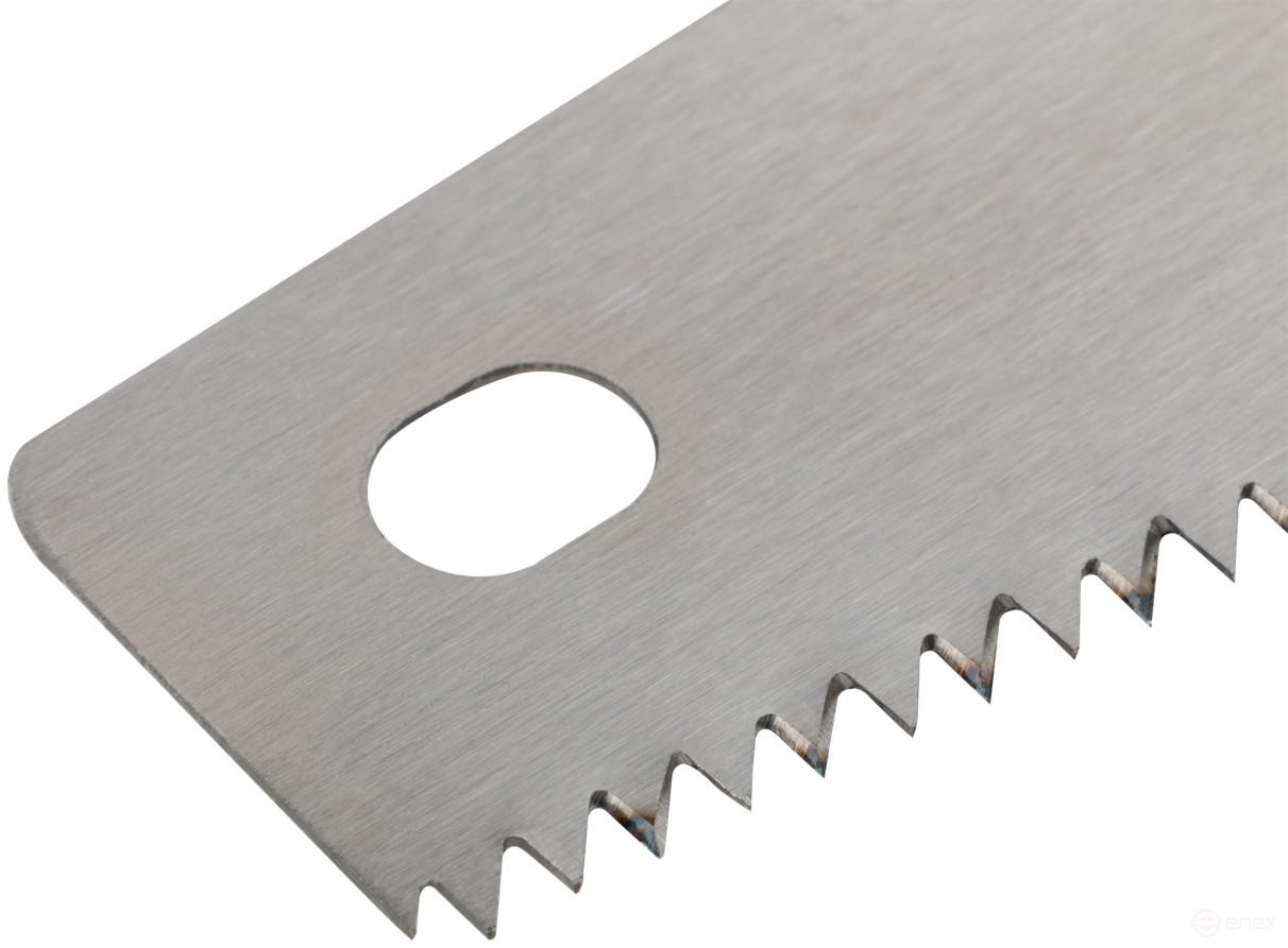 Wood hacksaw, large tempered tooth 5 TRI, 2D sharpening, plastic rubberized handle 450 mm