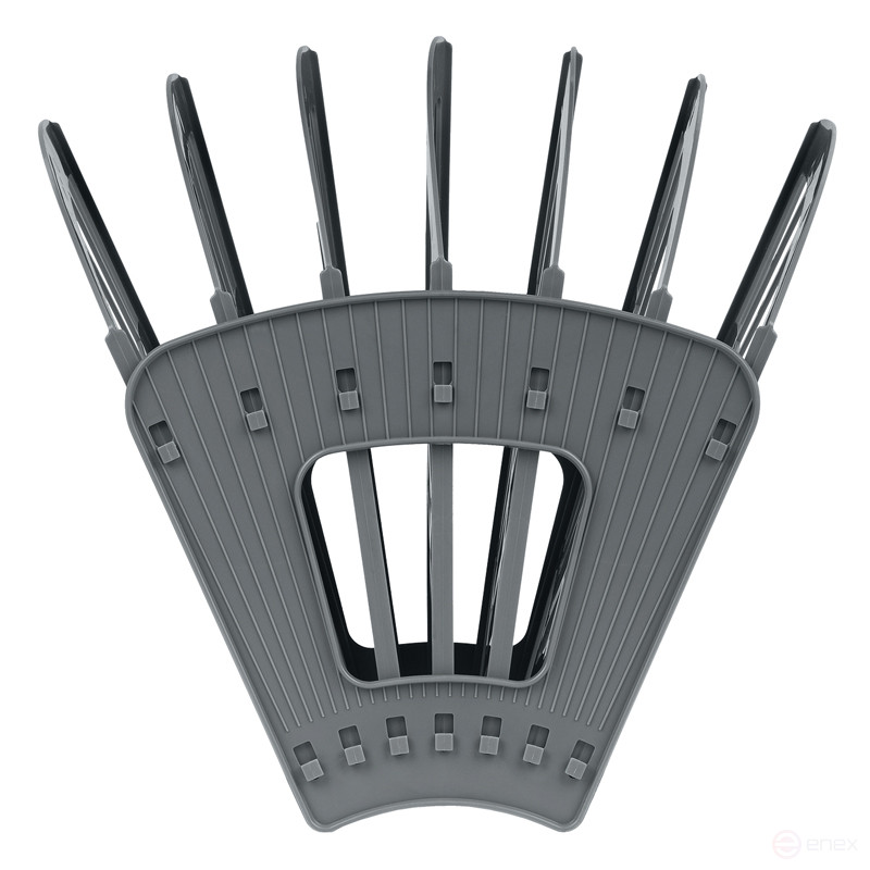 Лоток для бумаг веерный СТАММ "Эконом", 7-ми секционный, серый