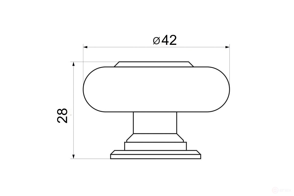 Ручка меб. кнопка пластик. PATREX №20, дуб/орех/золото AKS
