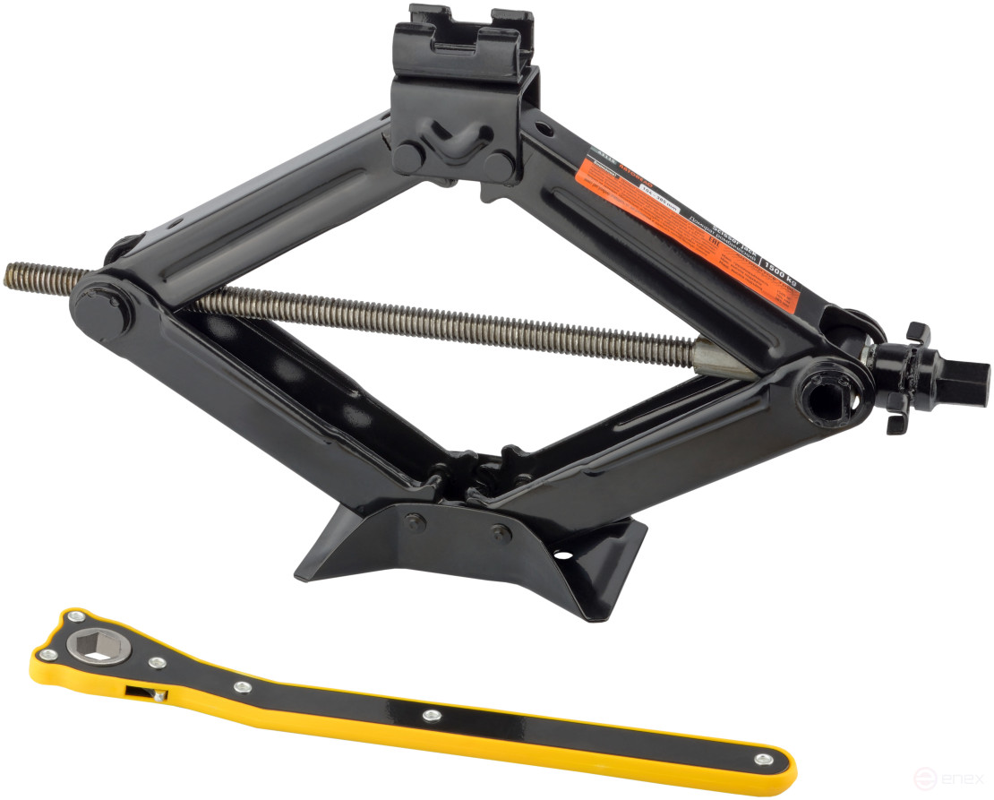 Домкрат ромбический 1,5т (трещоточная рукоятка; H=105-385 мм) АвтоDело (43115)