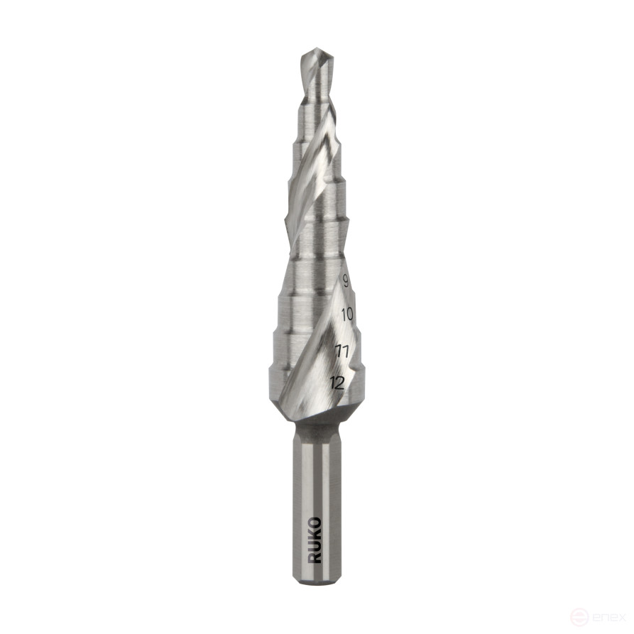 Step drill HSS CBN ground with spiral groove and sharpening of the tip Ø 4,0 - 12,00 TiN, 101050-9T