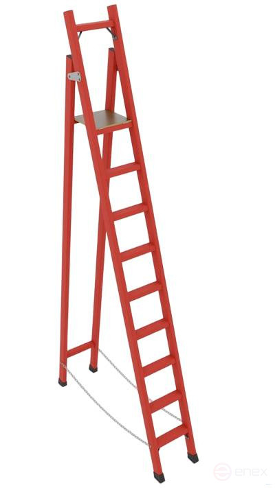 ССС-3,1Т диэлектрическая стремянка с симметричной опорой, Телеком, h=3100мм, h рабочей площадки=2200мм, ступ.9