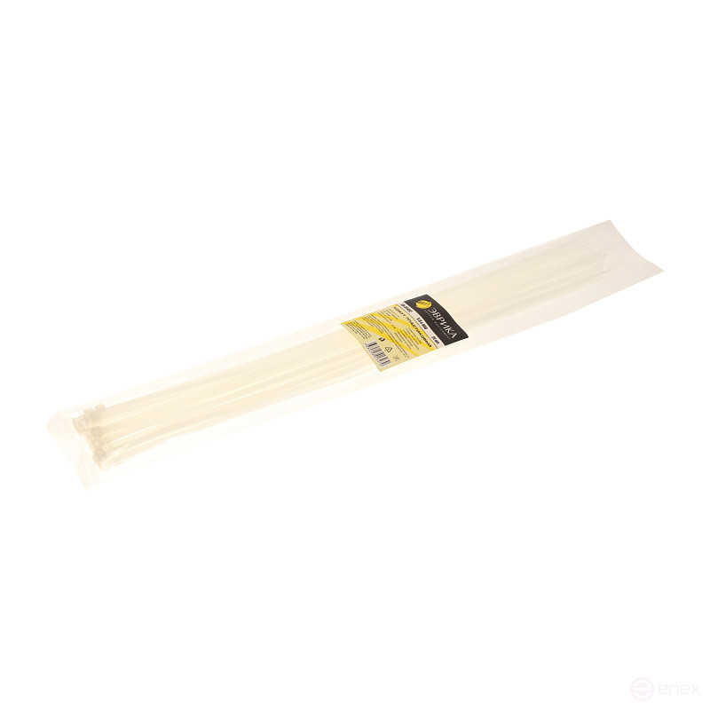 Хомут пластиковый ER-05452 белый 5.0x450мм универсальный (25шт) ЭВРИКА /1/200