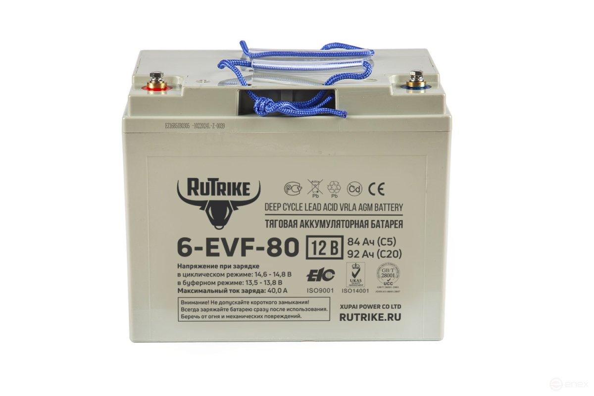 Traction battery RuTrike 6-EVF-80 (12V80A/H C3)