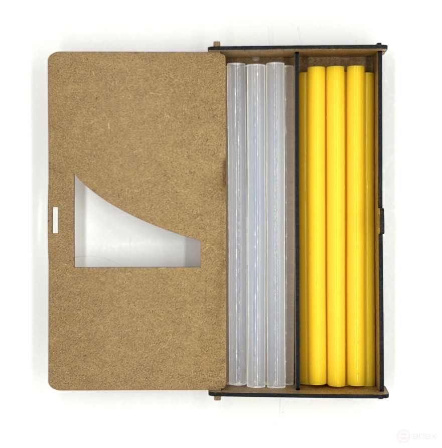 Glue rods ProfKley-8227 assorted (transparent - yellow), 11x200 mm, 14 pcs, 280 g