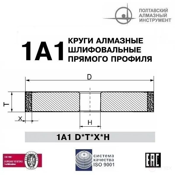 Круг алмазный 1А1 150х20х5х32 125/100 БАЗИС АС4 В2-01