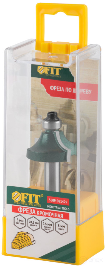 Фреза кромочная калевочная с нижним подшипником DxHxL=28,6x14x52 мм