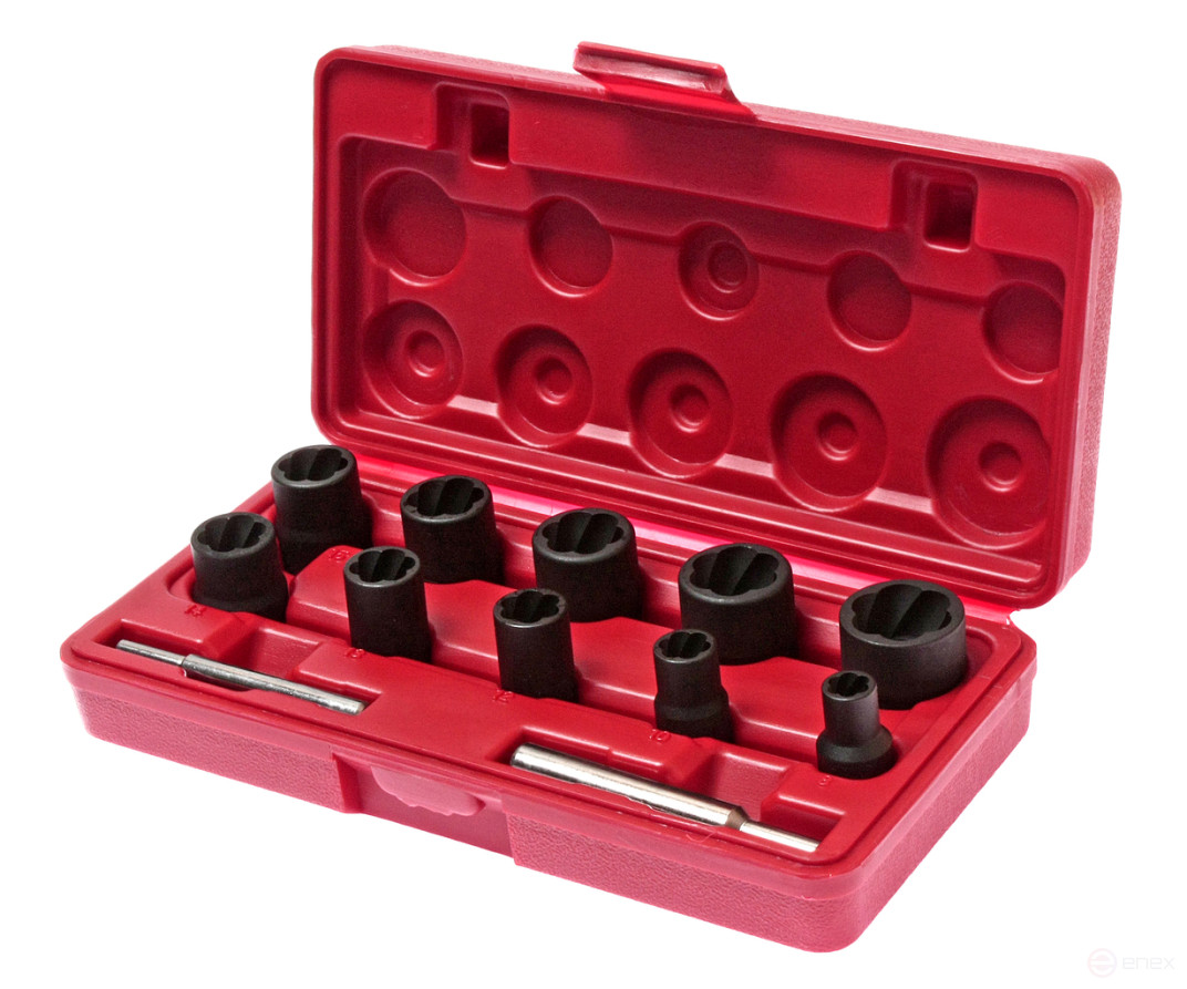 Набор головок для поврежденных болтов и гаек 8-21мм 12 предметов в кейсе JTC