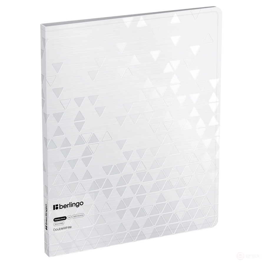 Folder with 20 Berlingo "DoubleWhite" inserts, 17 mm, 1000 microns, white, with inner pocket