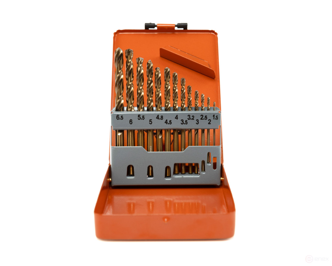 Drill set 1.5-6.5 13 pieces R6M5K5 (HSS-Co5) metal case HORTZ