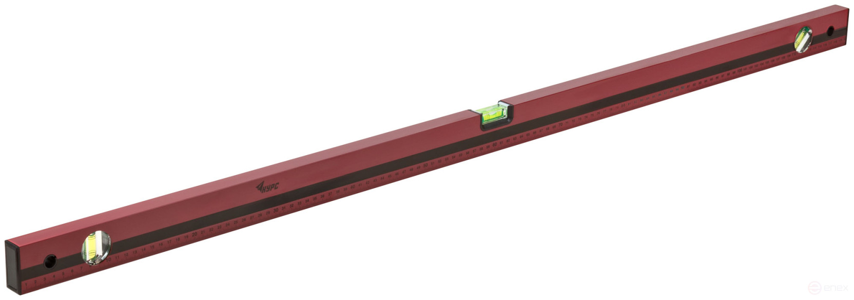 Optima level, 3 eyes, red body, milled working face, 1200 mm scale