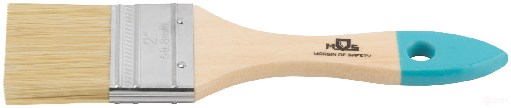 Flute brush, natural light bristles, wooden handle 2" (50 mm)