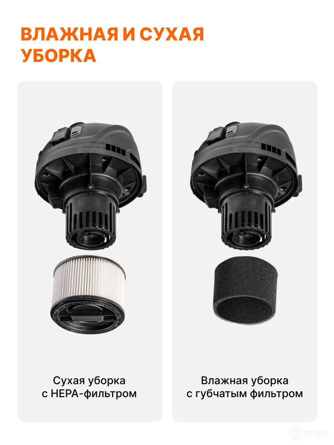 Vacuum cleaner for dry and wet cleaning BORT BSS-1220-M