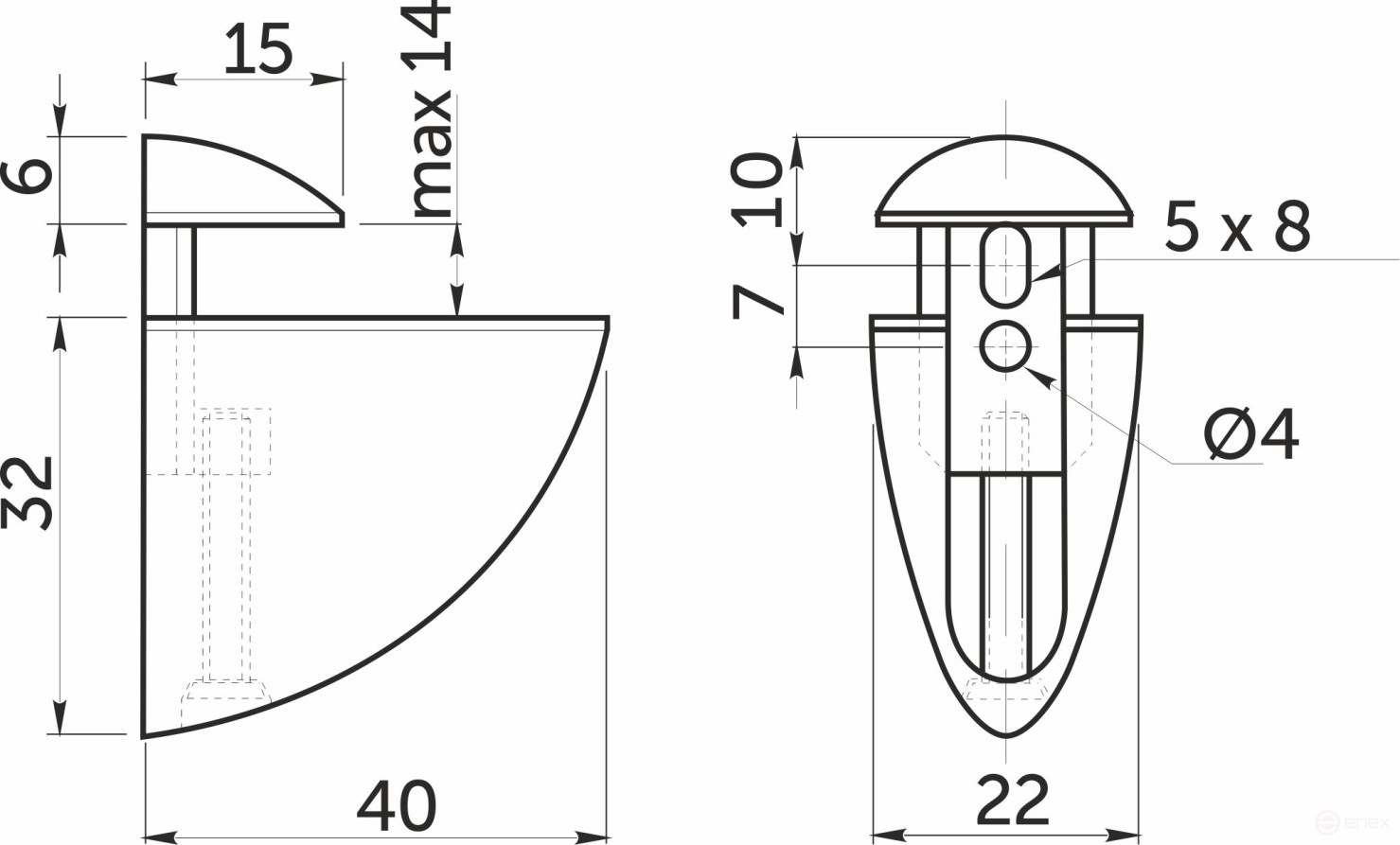 Shelf holder PELIKAN mini chrome AKS