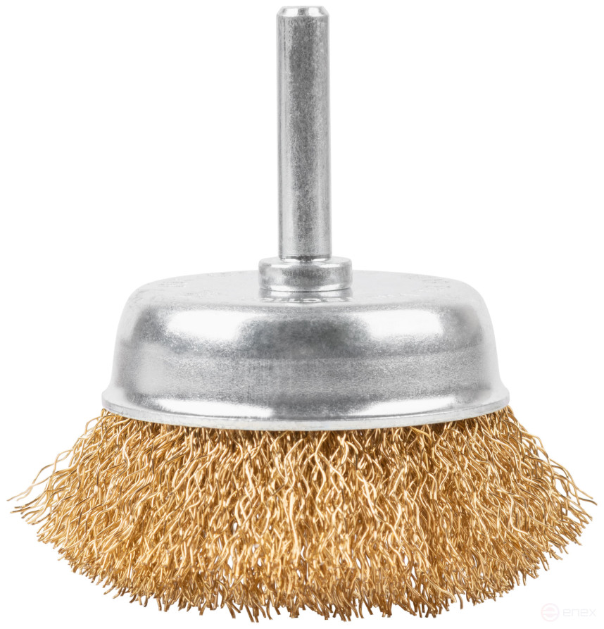Щетка для дрели, тип "Чашка", латунированная витая проволока 0,3 мм, 65 мм, CUTOP Profi