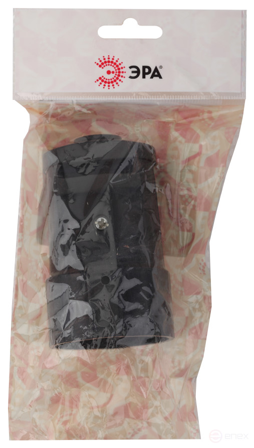 Розетка ЭРА Rx2-B кабельная с заземлением прямая 16A черная