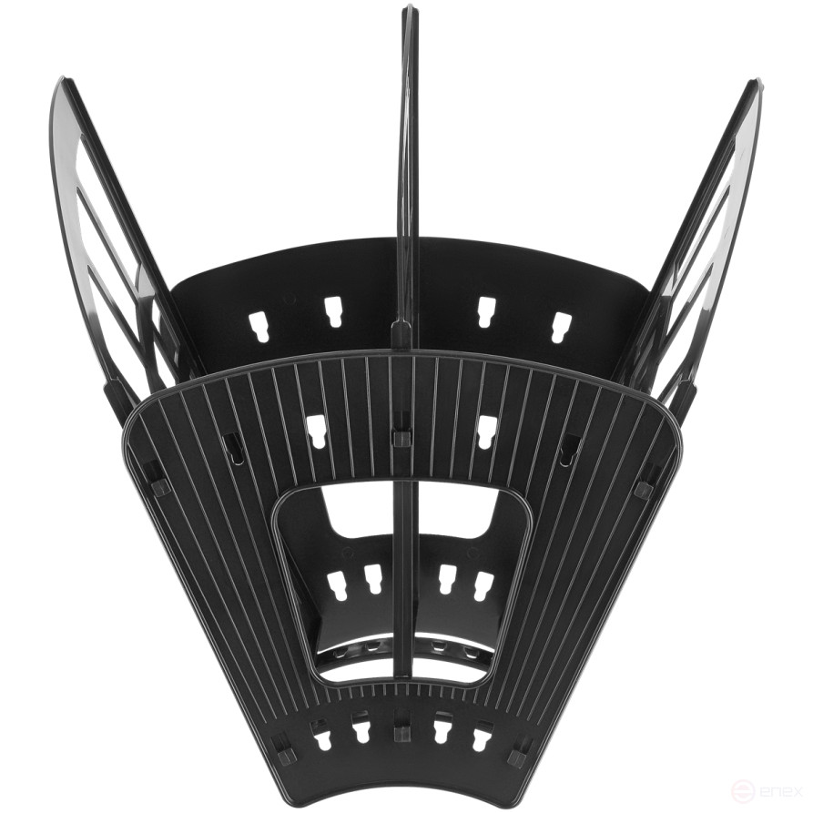 Лоток для бумаг веерный СТАММ "Эконом", 3-х секционный, черный