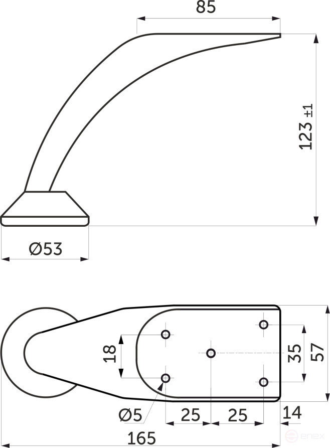 Опора меб. мет. D-01 h120 хром AKS