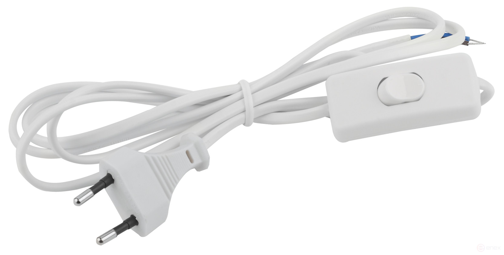 Шнур для бра ЭРА UX-ШВВП-S-1,8m-W с выключателем 1,8м ШВВП 2x0,5мм2 белый