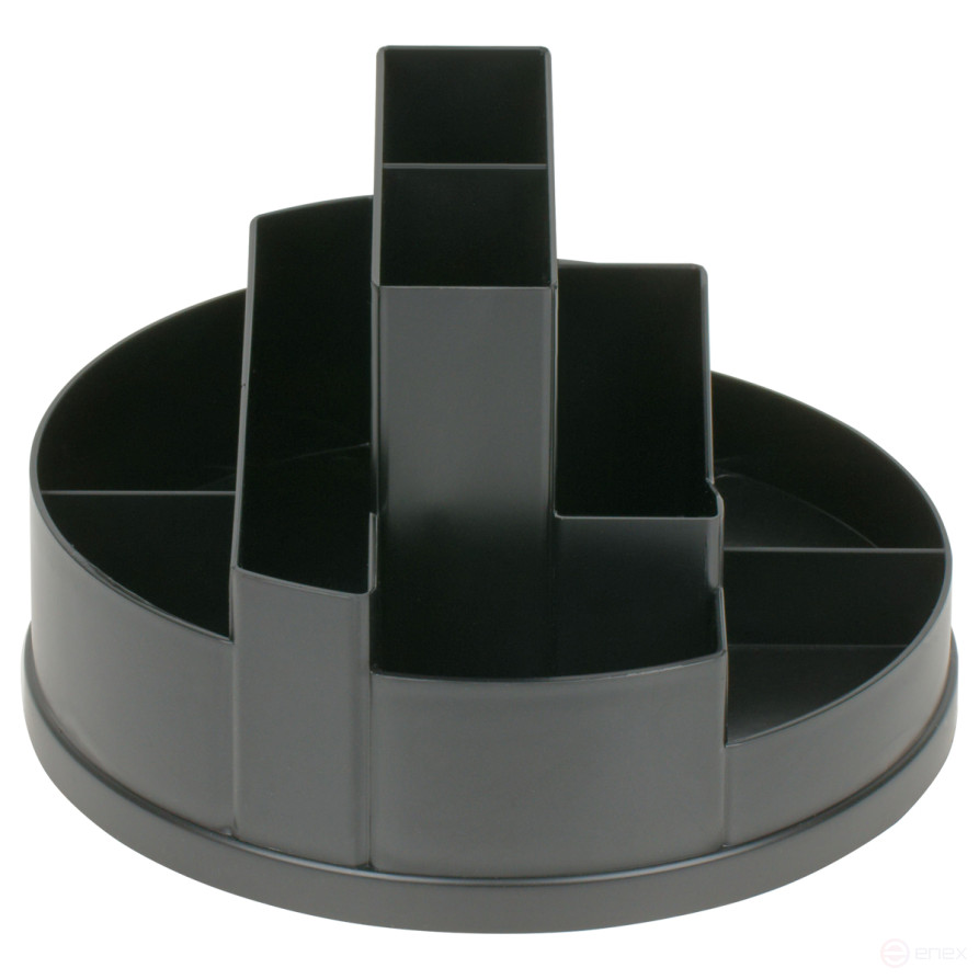 Настольная подставка СТАММ "Сити", пластиковая, вращающаяся, черная