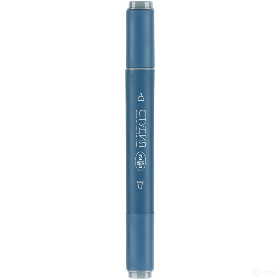 Маркер двусторонний для скетчинга Гамма "Студия", серый лед, корпус трехгранный, пулевид./клиновид. наконечники