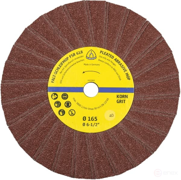 Складчатый радиальнолепестковый круг FSR 618, 165 x 14, 5831