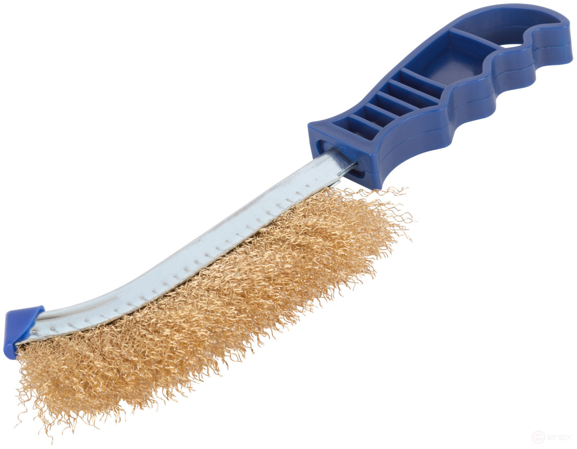 Щетка зачистная, латун. витая проволока 0,3 мм, пластиковая ручка, 250 мм, CUTOP Profi