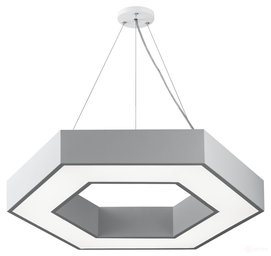 ERA Geometria LED Lamp SPO-123-W-40K-045 Hexagon 45W 4000K 2900Lm IP40 600*80 White Hanging Driver inside